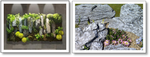 Rocks for green walls