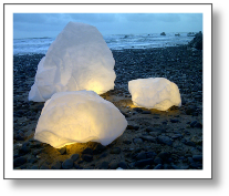 Illuminated rocks